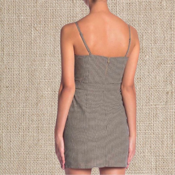 Tailored Plaid Mini Dress with Belt - Gray - Picture 3 of 3